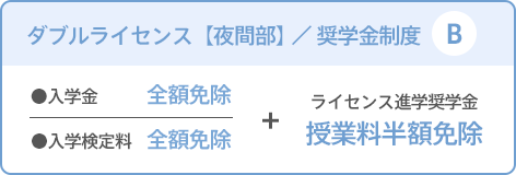 ライセンス【夜間部】奨学金制度B